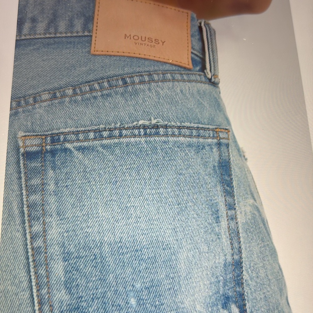 NWT Moussy Light Blue Frayed Jean Shorts - Picture 6 of 6